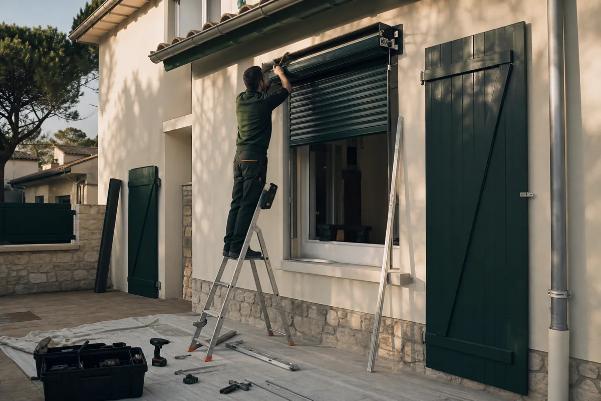 Installation de volets roulants